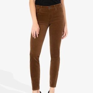 Kut from the Kloth Diana Ab Fab High Rise Skinny Stretch Corduroy Brown 18